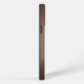 Abstracte Wavy Striped Pattern Lines Brown Art iPhone Hoesje (Rechterkant)