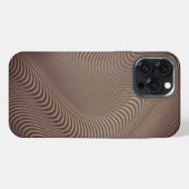 Abstracte Wavy Striped Pattern Lines Brown Art iPhone Hoesje (Achterkant horizontaal)