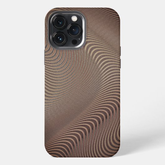 Abstracte Wavy Striped Pattern Lines Brown Art iPhone Hoesje (Achterkant)