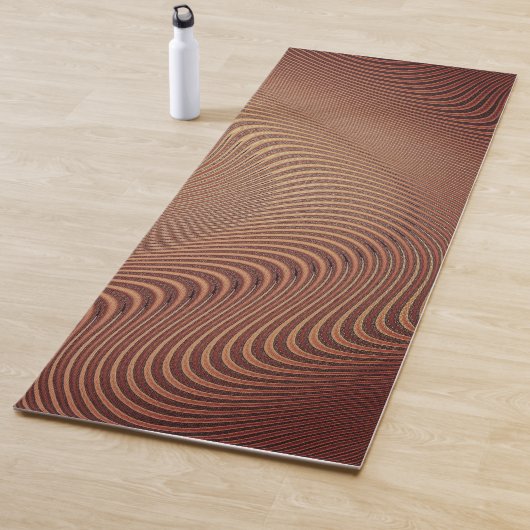 Abstracte Wavy Yoga Mat Brown (In situ)