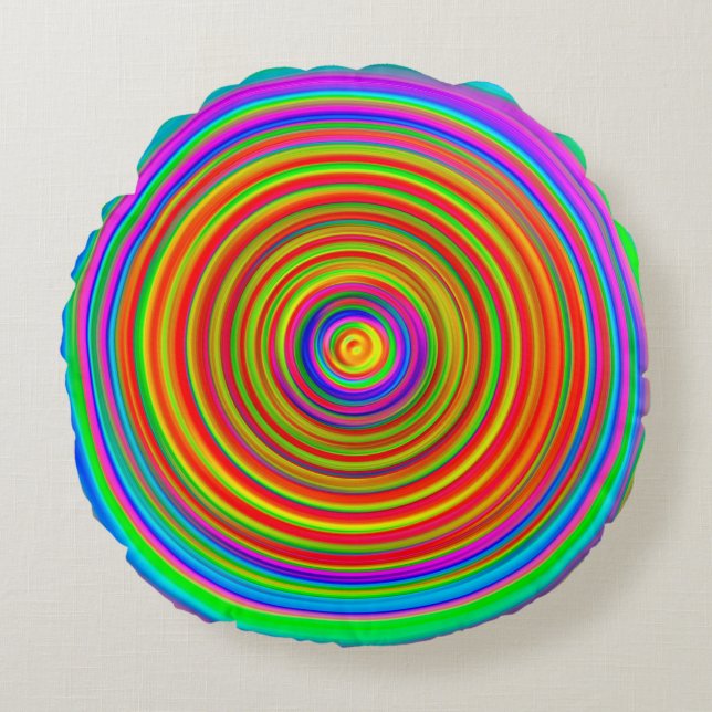 abstracte wazige achtergrond,  geometrische tex rond kussen (Voorkant)