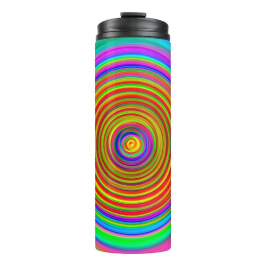 abstracte wazige achtergrond, geometrische tex thermosbeker (Voorkant)