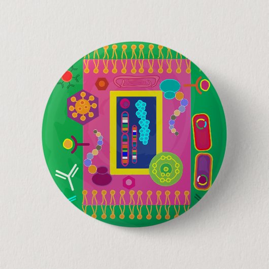 Abstracte weergave van de celmatisstijl ronde button 5,7 cm (Voorkant)