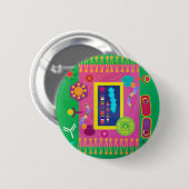 Abstracte weergave van de celmatisstijl ronde button 5,7 cm (Voorkant /achterkant)