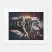 Abstracte weergave van een Native American-hoofdma Fleece Deken (Voorkant (Horizontaal))