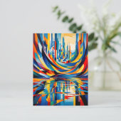 Abstracte Weergave van Stedelijke Silhouet Briefkaart (Staand voorkant)