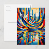 Abstracte Weergave van Stedelijke Silhouet Briefkaart (Voorkant / Achterkant)