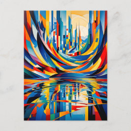Abstracte Weergave van Stedelijke Silhouet Briefkaart