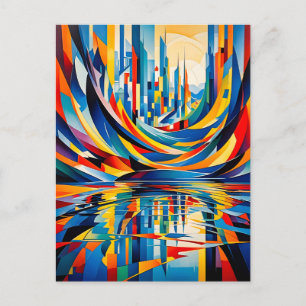 Abstracte Weergave van Stedelijke Silhouet Briefkaart