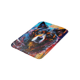Abstracte welkomstkleurenhond badmat