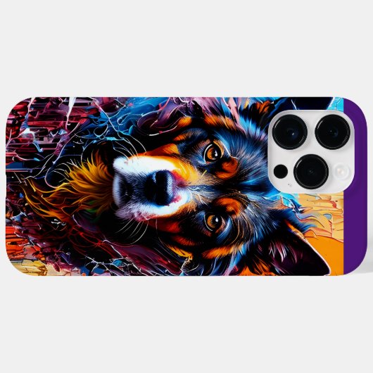 Abstracte welkomstkleurenhond Case-Mate iPhone case (Achterkant (horizontaal))