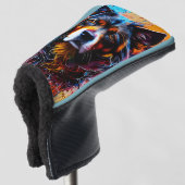Abstracte welkomstkleurenhond golfheadcover (3/4 voorkant)