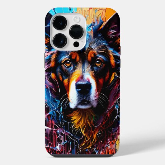 Abstracte welkomstkleurenhond iPhone hoesje (Achterkant)