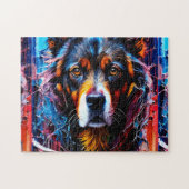 Abstracte welkomstkleurenhond legpuzzel (Horizontaal)