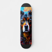 Abstracte welkomstkleurenhond persoonlijk skateboard (Voorkant)