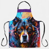 Abstracte welkomstkleurenhond schort (Voorkant)
