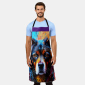 Abstracte welkomstkleurenhond schort (Gedragen)
