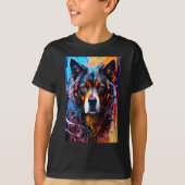 Abstracte welkomstkleurenhond t-shirt (Voorkant)