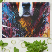 Abstracte welkomstkleurenhond theedoek (Gevouwen)