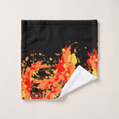 Abstracte welkomstkunst _ geel sinaasappel en rood bad handdoek (Wasdoekje)