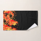 Abstracte welkomstkunst _ geel sinaasappel en rood bad handdoek (Handdoek)