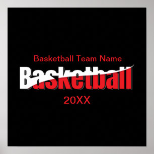 Abstracte wens van Basketball Player - Word Art Poster
