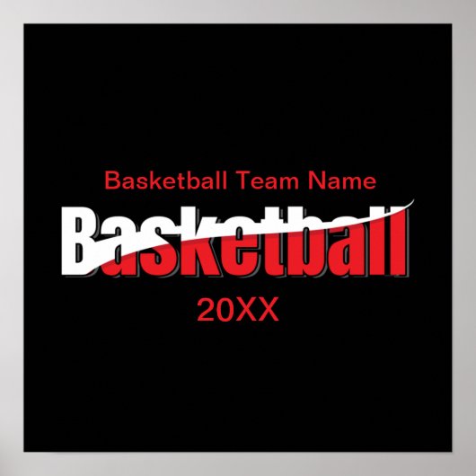 Abstracte wens van Basketball Player - Word Art Poster (Voorkant)