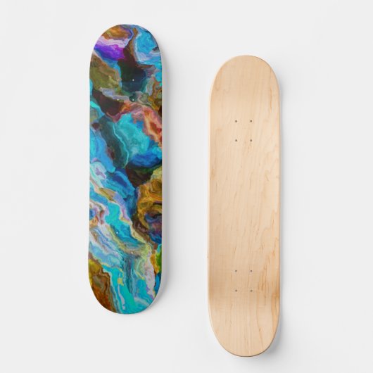 Abstracte wereld persoonlijk skateboard (Voorkant)