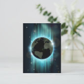 Abstracte wereld wereldbol ruimte achtergrond briefkaart (Staand voorkant)