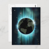Abstracte wereld wereldbol ruimte achtergrond briefkaart (Voorkant / Achterkant)