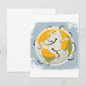 Abstracte Wereldbollen Uitnodigingen (Voorkant / Achterkant)