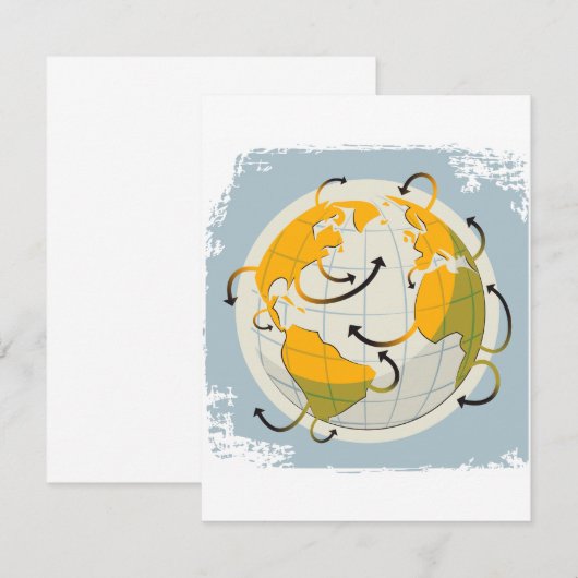 Abstracte Wereldbollen Uitnodigingen (Voorkant / Achterkant)