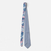 Abstracte Wereldkaart in Soft Pink en Blue Tones Stropdas (Achterkant)