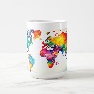 Abstracte Wereldkaart Mok