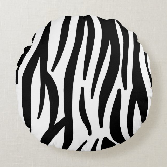 Abstracte Wervelend Dierenpatroon Decoratiekussen Rond Kussen (Voorkant)
