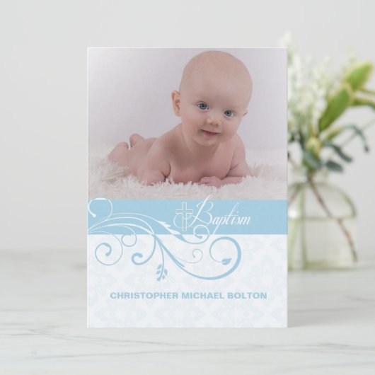 Abstracte Wervelende Foto Religieuze Uitnodiging (Staand voorkant)