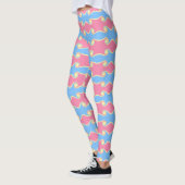 Abstracte wervelende golven in pastelkleuren Leggi Leggings (Links)