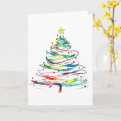 Abstracte wervelende kerstboom kleurrijk modern kaart (Gele Bloem)