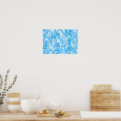 Abstracte Wervelende Kunst - Blauw Poster (Keuken)