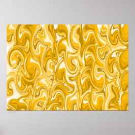 Abstracte Wervelende Kunst - Bruin Poster