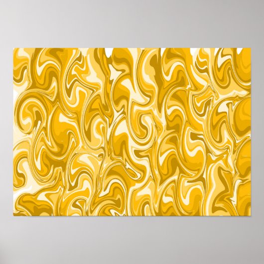 Abstracte Wervelende Kunst - Bruin Poster (Voorkant)