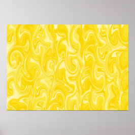 Abstracte Wervelende Kunst - Geel Poster