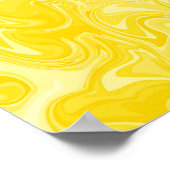 Abstracte Wervelende Kunst - Geel Poster (Hoek)