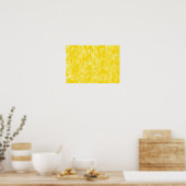 Abstracte Wervelende Kunst - Geel Poster (Keuken)