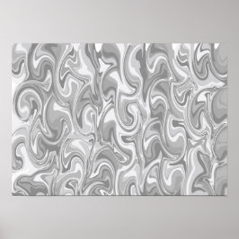 Abstracte Wervelende Kunst - Grijs Poster
