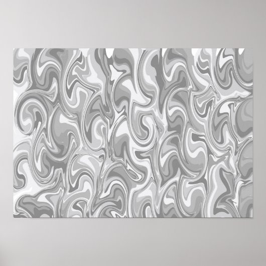 Abstracte Wervelende Kunst - Grijs Poster (Voorkant)