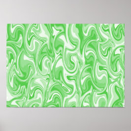 Abstracte Wervelende Kunst - Groen Poster
