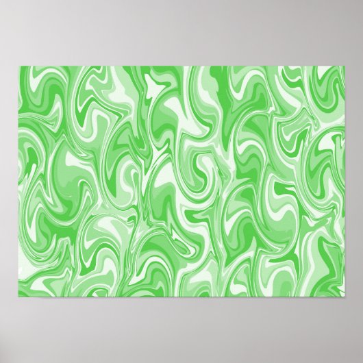Abstracte Wervelende Kunst - Groen Poster (Voorkant)