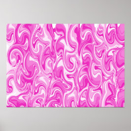 Abstracte Wervelende Kunst - Magenta Poster