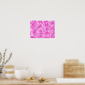 Abstracte Wervelende Kunst - Magenta Poster (Keuken)